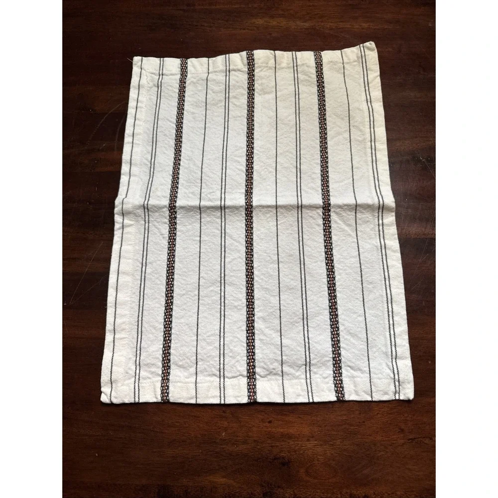 Hearth & Hand Magnolia Placemats Set 6 Fabric Cream Striped Fall Farmhouse Table
